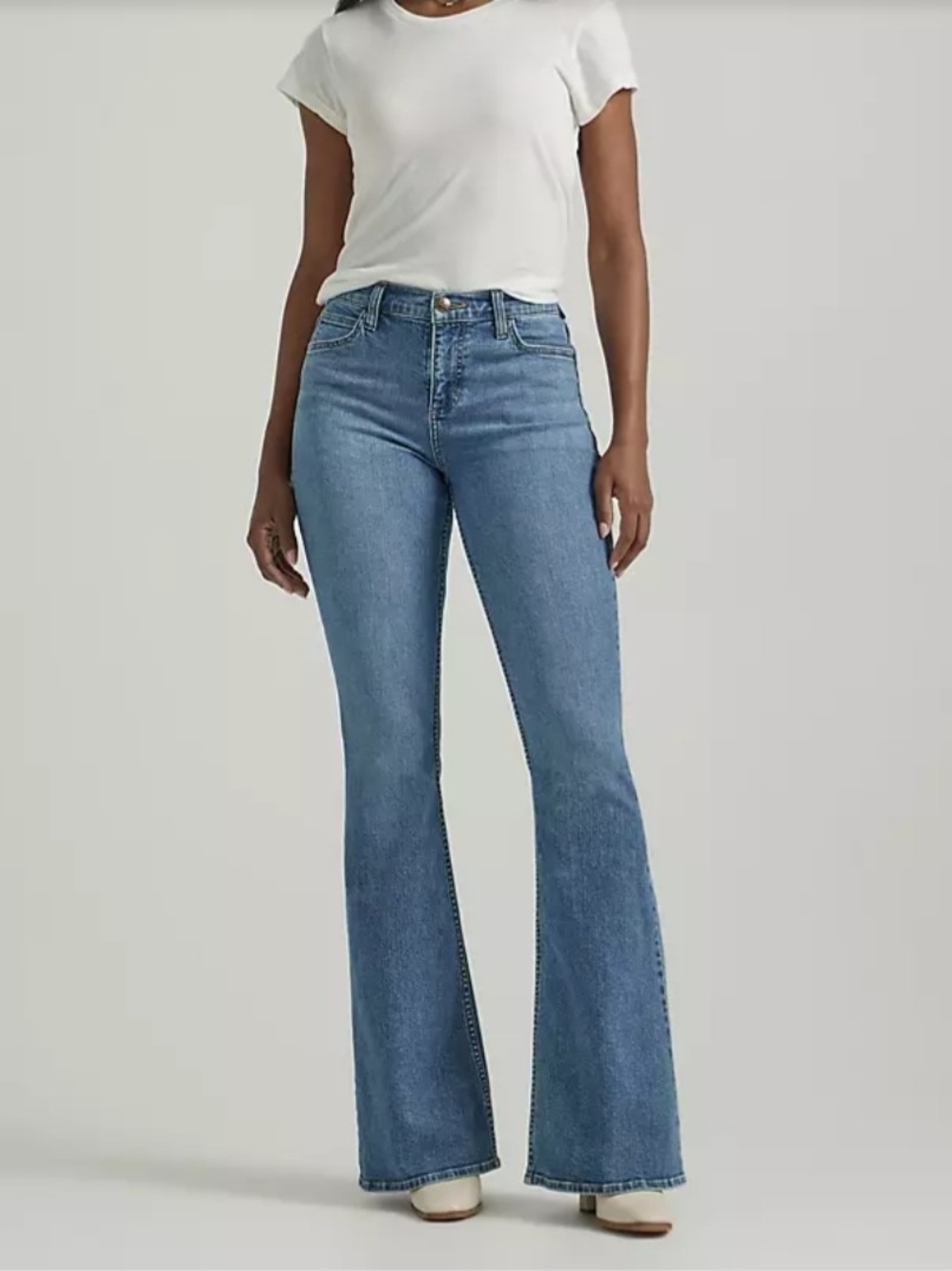 Lee High-Rise Flare Jeans - Light Blue Wash